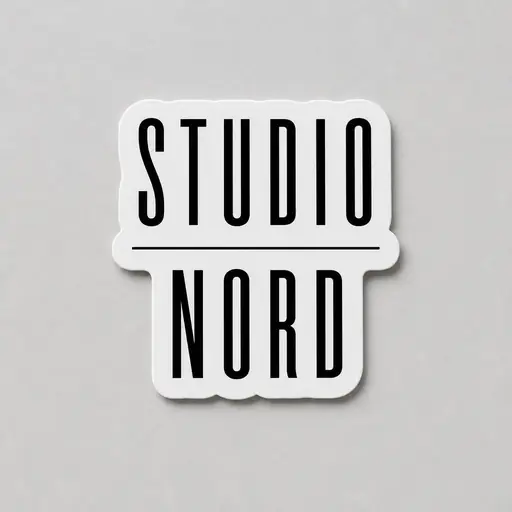 Design studio mark sticker mockup