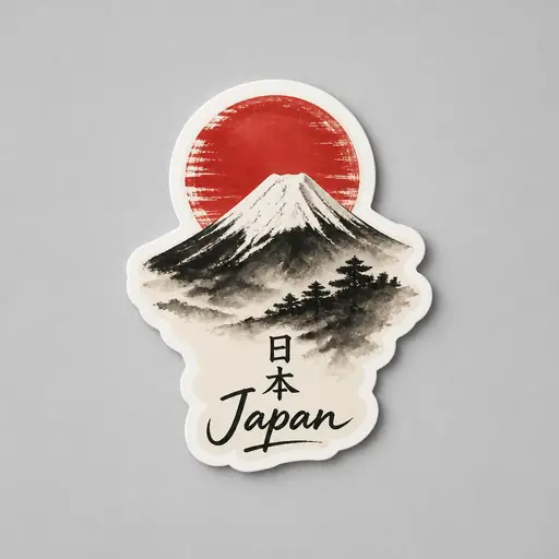 Japan — sumi-e sticker