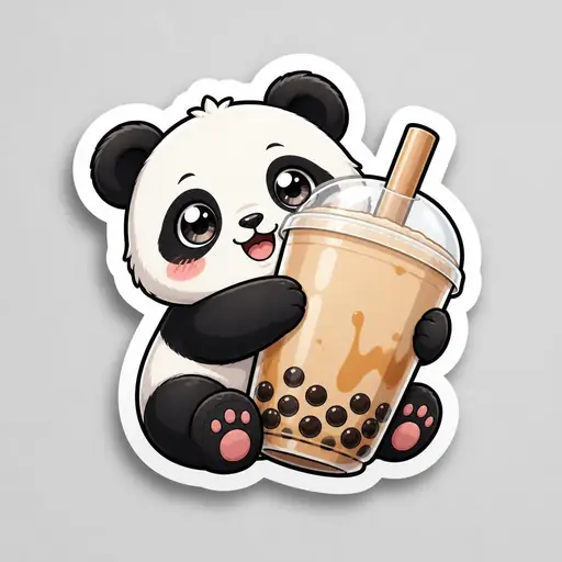 Boba panda sticker